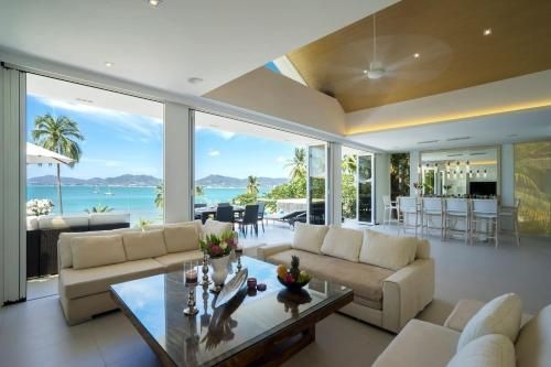 Luxury beachfront villa with private beach access0