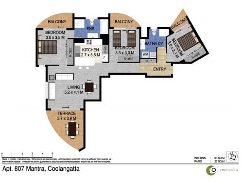 Calypso Tower Unit 807 - 3 bedroom unit on the beachfront in Coolangatta3