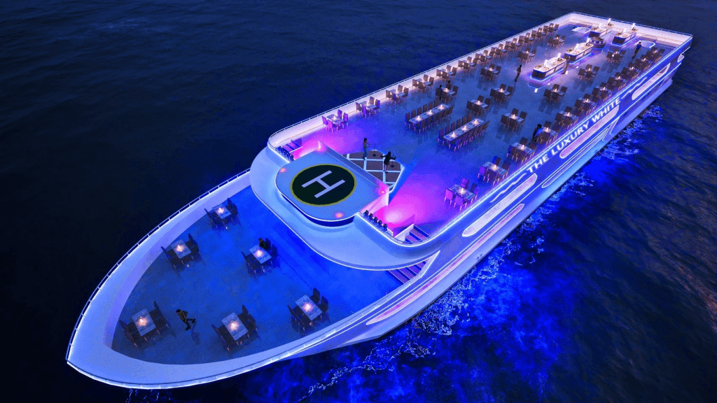 ล่องเรือดินเนอร์หรู The Luxury White จากท่าเรือไอคอนสยาม1
