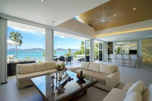 Luxury beachfront villa with private beach access