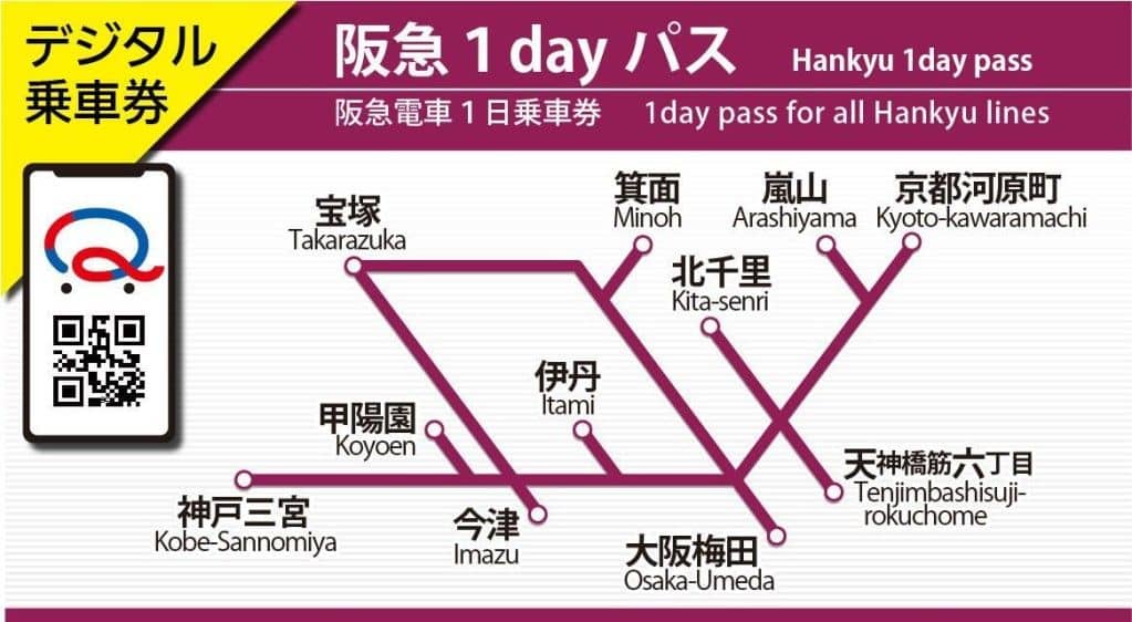 [Digital Ticket] Hankyu 1-Day Pass 2025 (Valid for 90 days)