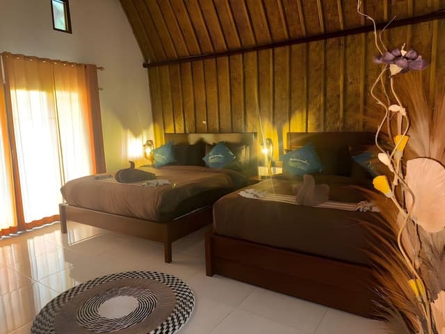 Family Bungalow, 2 Queen Beds, Terrace, Pool View