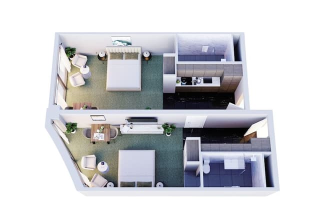 Interconnecting Studio Apartments