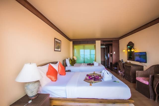 Grand Quadruple Room, 2 Queen Beds, Sea View