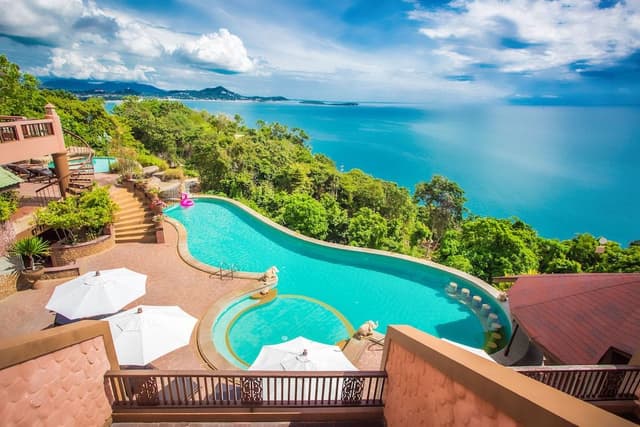 Grand Quadruple Room, 2 Queen Beds, Sea View