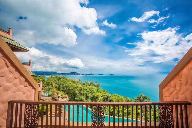 Grand Quadruple Room, 2 Queen Beds, Sea View