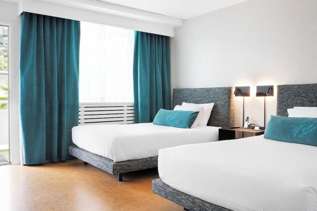 Twin Room, 2 Double Beds, Garden View