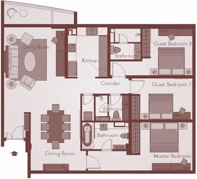 Three bedroom deluxe