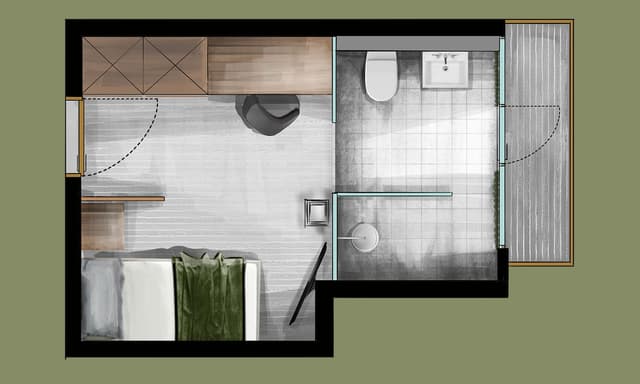 Single room with balcony