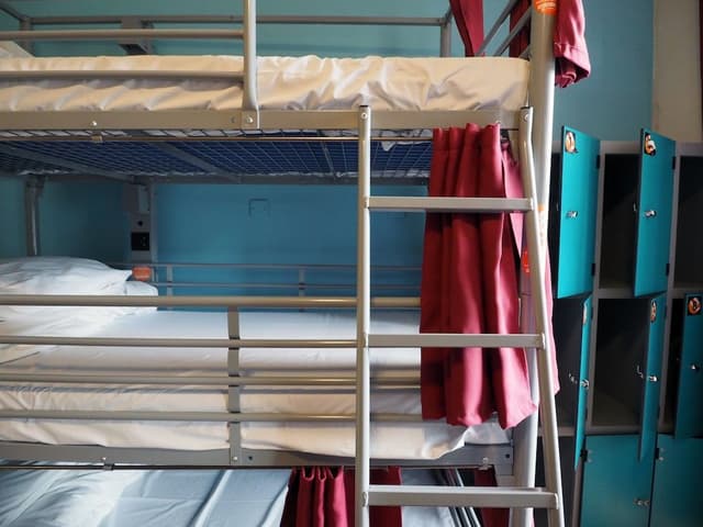 One bed in a 6 bed dorm