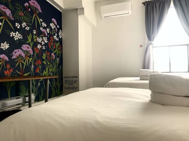 Economy Double or Twin Room, 2 Queen Beds, Non Smoking, Shared Bathroom