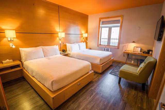 Deluxe Quadruple Room, 2 Double Beds, Mountain View