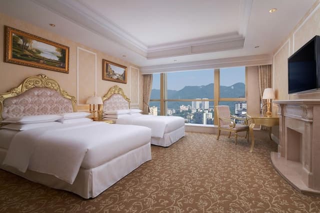 Club Room, 2 Double Beds, City View