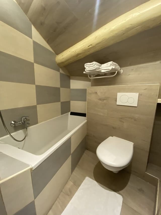 Family room in the attic, bathtub