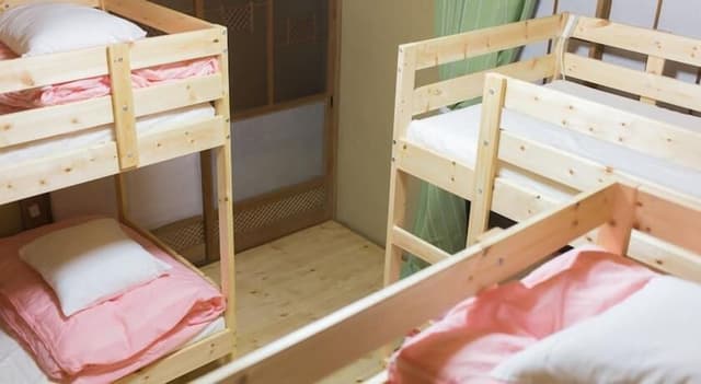 Bunk Bed in Female Dormitory Room, Shared Bathroom