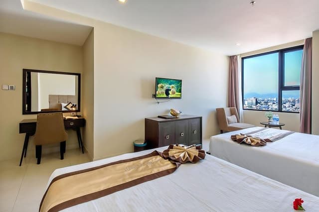Deluxe Single Room, 2 Double Beds, Sea View