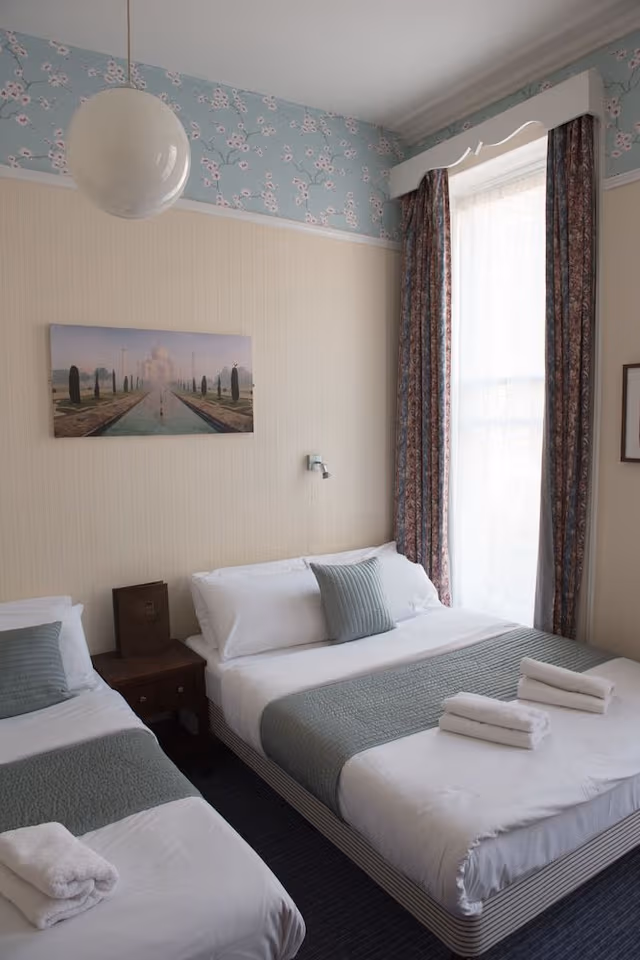 Double and single room with shared bathroom