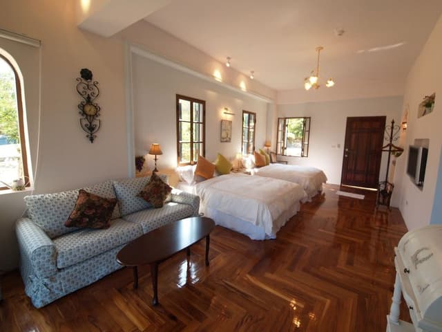 Deluxe Quadruple Room, 2 Double Beds, Garden View, Courtyard Area