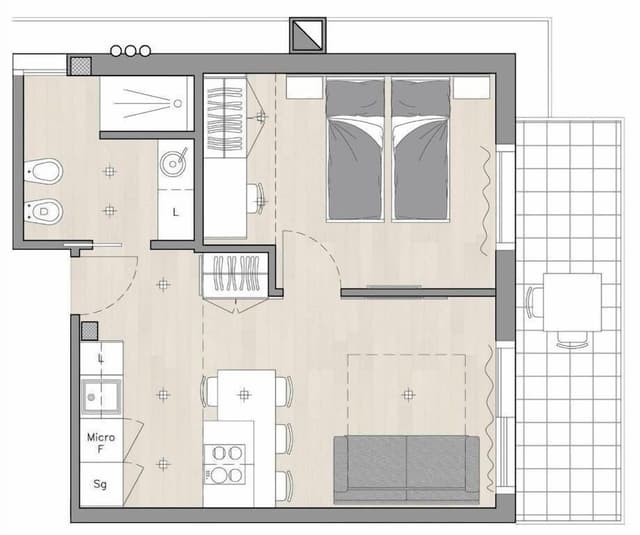 Family Apartment, 1 Bedroom, Balcony