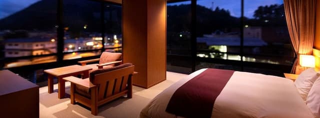High-Grade Japanese-Western-style Room [Miyabi] - River view, king-size, with scenic bath hot spring