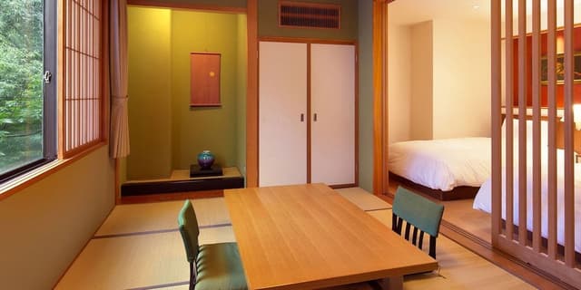 High-Grade Japanese-Western Room [Hoshi] River view, twin beds, with indoor bath Onsen Non Smoking