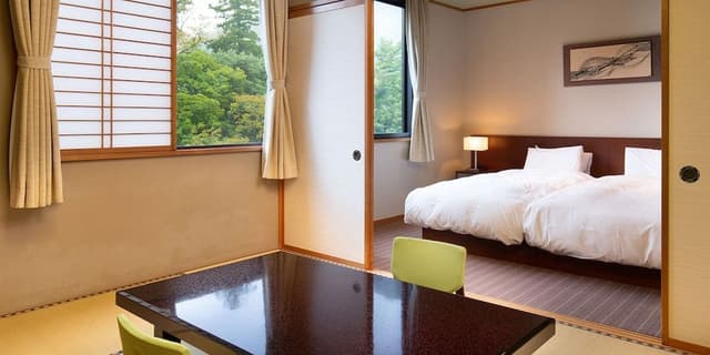 Japanese-Western-style Room [Niji] - River view, twin beds, prefabricated bathroom, Non Smoking