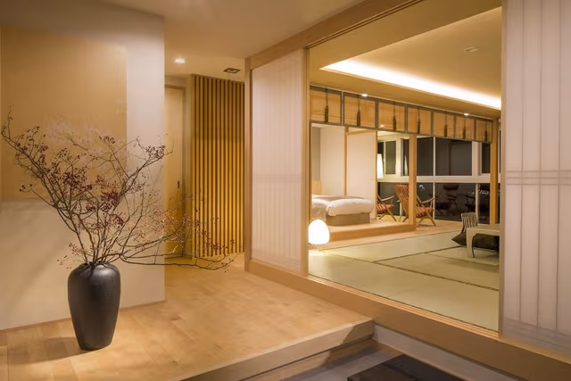 Sakura Special Room, Twin Room + 12 tatami mats, Ocean View