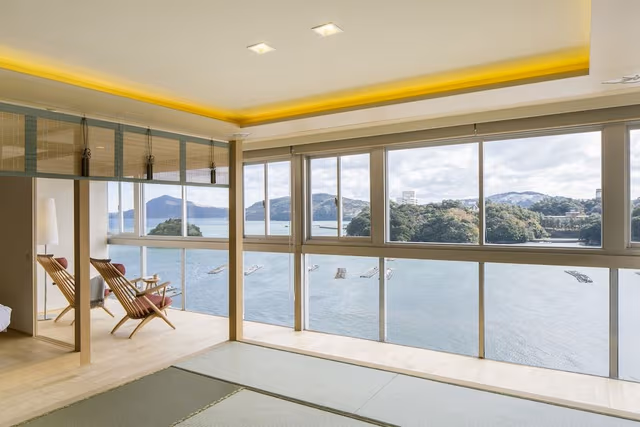 Sakura Special Room, Twin Room + 12 tatami mats, Ocean View