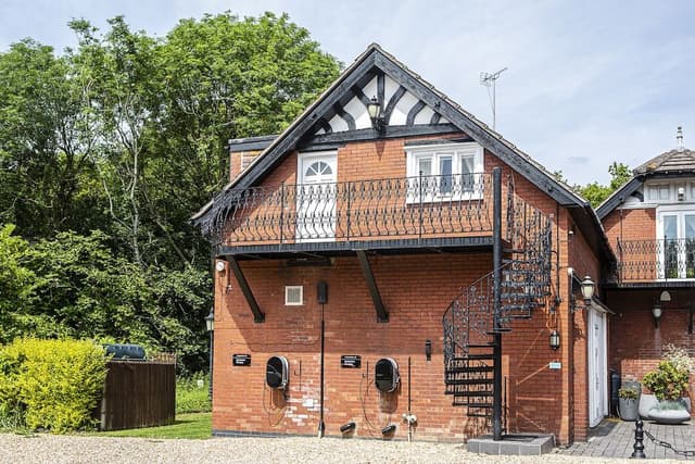 Caspian Mews building with spiral staircase access