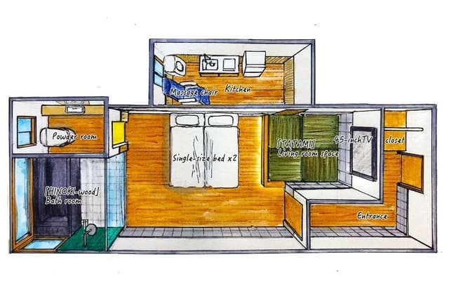 [View Kiso Hinoki Cybress bath with kitchen] ~Nagomi~ Non-smoking