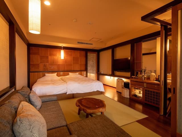 Twin Room w/ Private Onsen & Terrace (1F) Halfboard (Breakfast & Dinner), Check-in 3pm-6pm