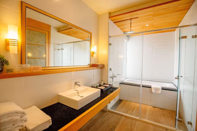 Deluxe Quadruple Room, 2 Double Beds, Sea View