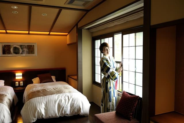 [Sakura] Japanese Style Room, 12 Tatami Mat, 2 Single Beds and Futon, Non-Smoking