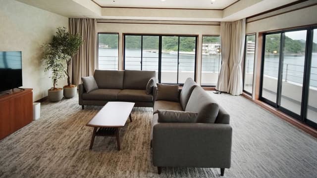 [Non-smoking] Junior Suite with open-air bath, Japanese-Western twin room, no indoor bath