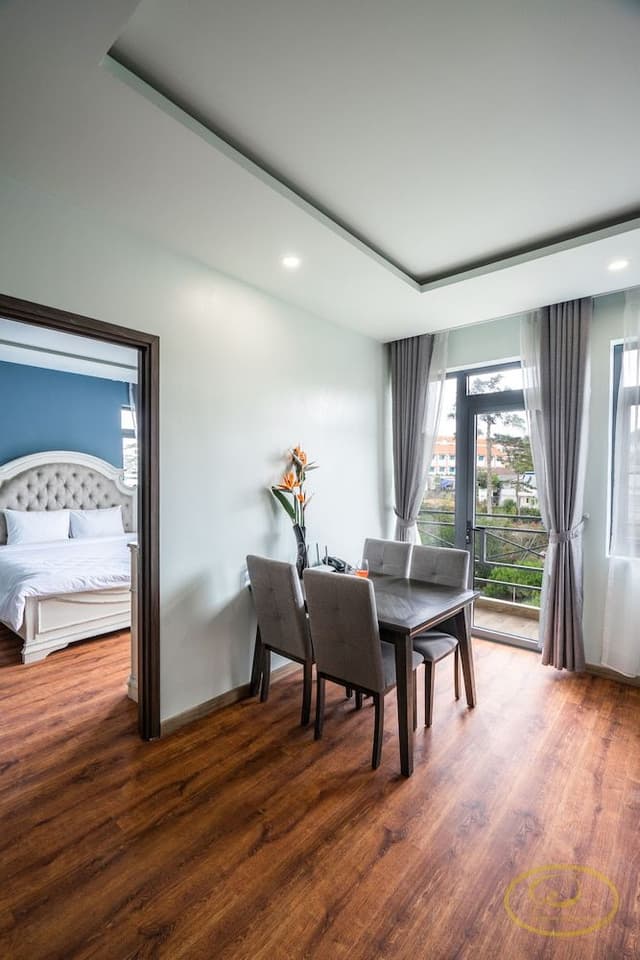 Studio Suite Super King and Bunk Bed, Balcony, Garden View
