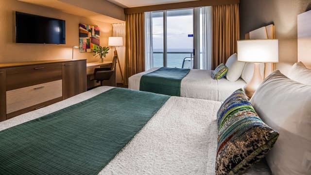 2 Double Beds, Non-Smoking, Ocean Front, Balcony, Flat Screen Television, High Speed Internet Access, Hairdryer