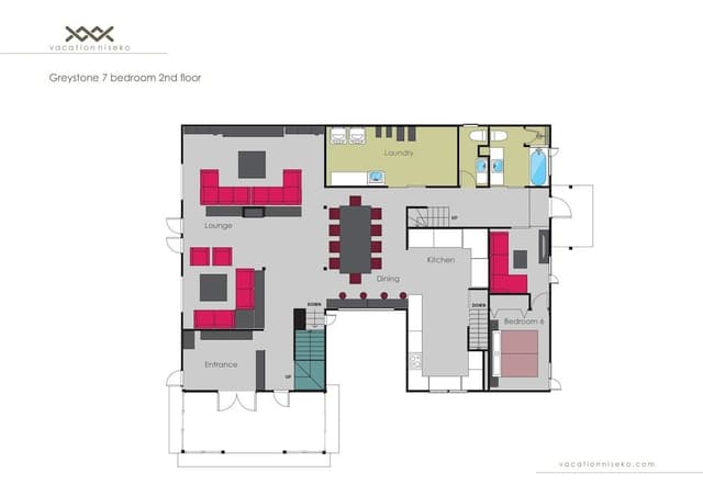 7 bedroom House (3 Double, 6 Single, 6 bunk beds)