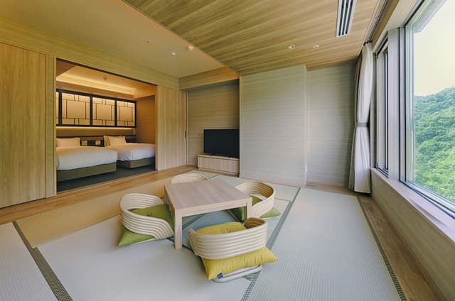 [View Floor] Japanese Western Style Room (Private Hot Spring with a view), Beef course dinner, NS
