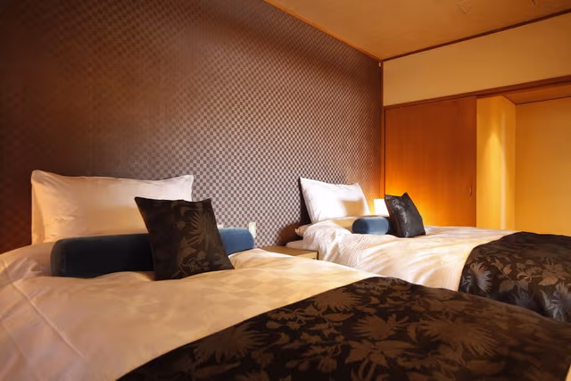 Japanese Western Style Suite with Open-Air Bath "Hokiboshi", with 2 Semi-double Beds