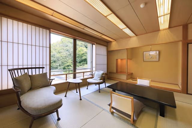 Japanese Western-style room private hot spring bath, Non Smoking