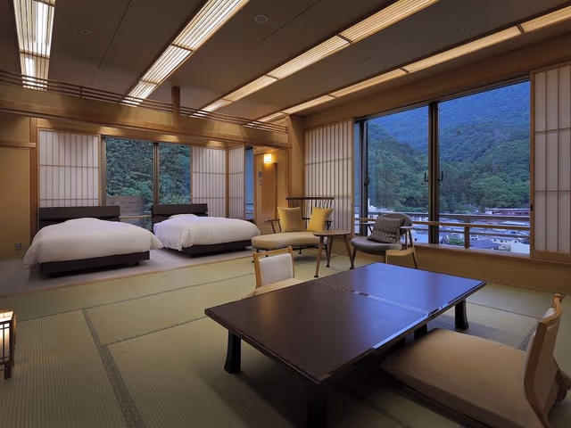 Japanese Western-style room private hot spring bath, Non Smoking