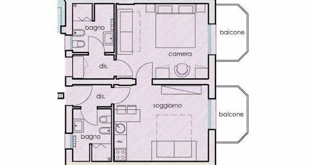 Apartment, 2 Bedrooms, 2 Bathrooms