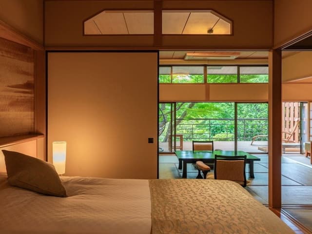 Renovated Japanese Western Special Room 1F with Inside bath, Foot bath, tree terrace,JPN Garden view