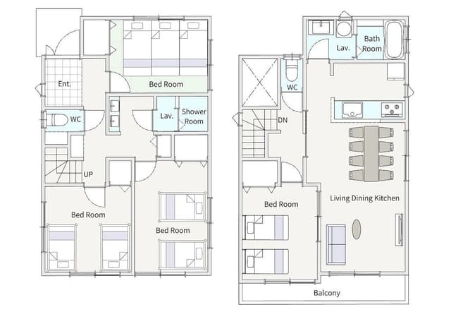 [Max 13people] 4LDK (100m2) / 13 beds / BBQ / 2 Parking Spaces / Onna1B