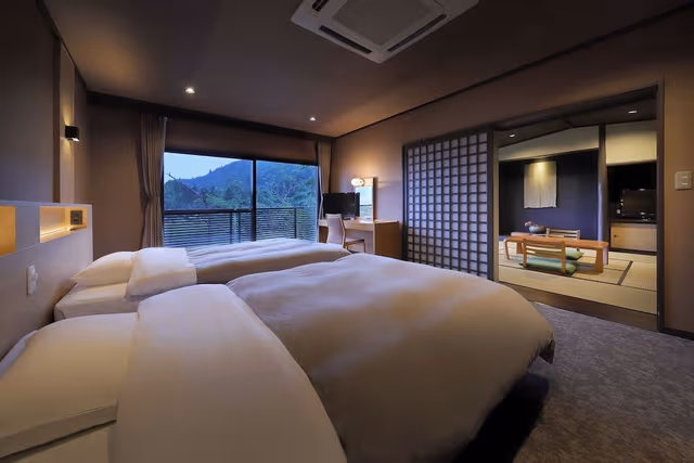 [Junior Suite] Japanese Modern Twin Room with Anteroom, 60 sqm, Private Bathroom