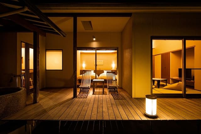 Japanese Western Style Room for 4 Guests with Open-air Bath and Garden View (Type A)