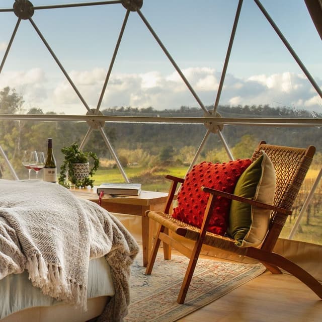 Panoramic Tent, 1 King Bed, Vineyard View (The Pinot Glampers Dome)
