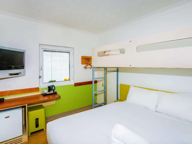 Room with Queen Bed and Bunk Bed
