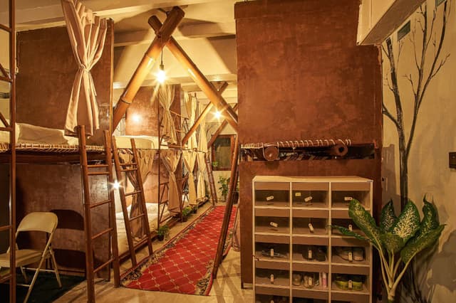dormitory room with single bed
