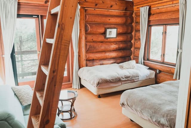 Deluxe Twin Room, Non Smoking, Private Bathroom (122,123 Log Hotel, 2F, Open Ceiling)